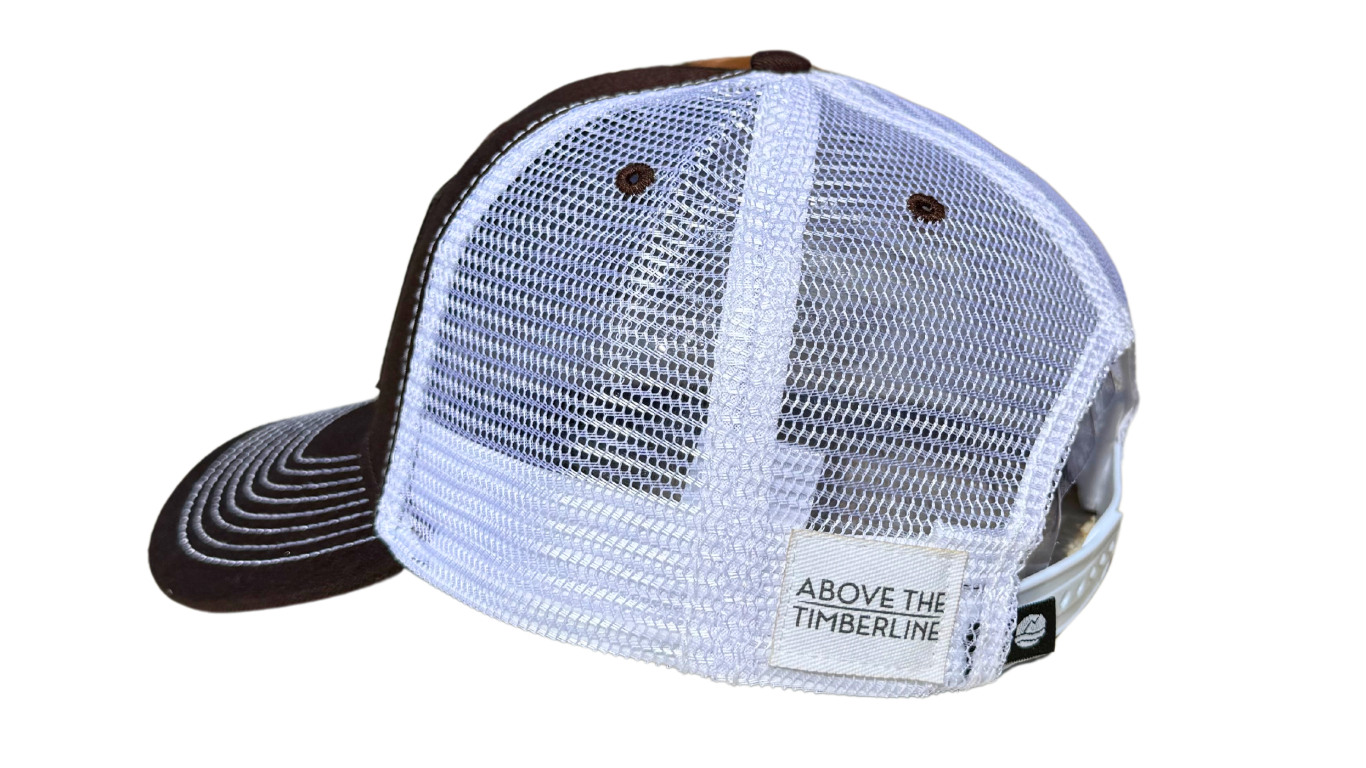 Brown & White Leather Patch Hat