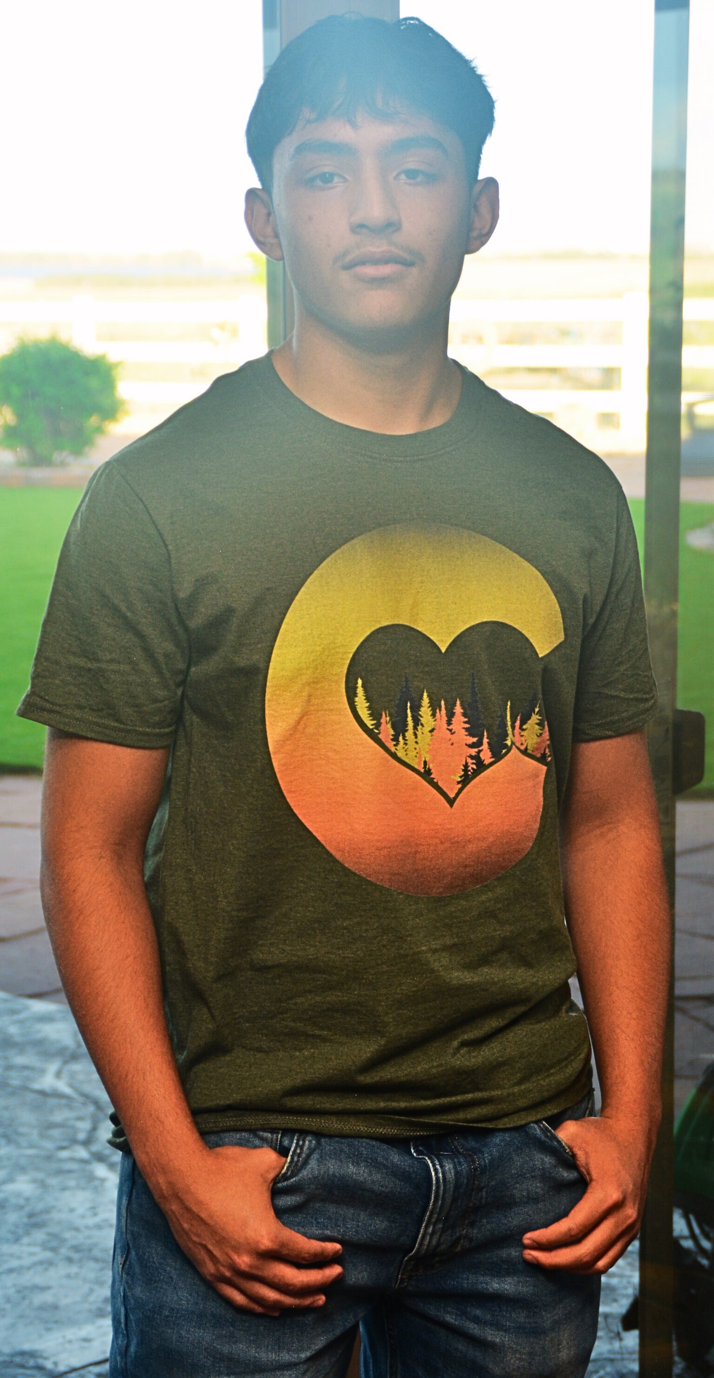 Evergreen Sunset Tee