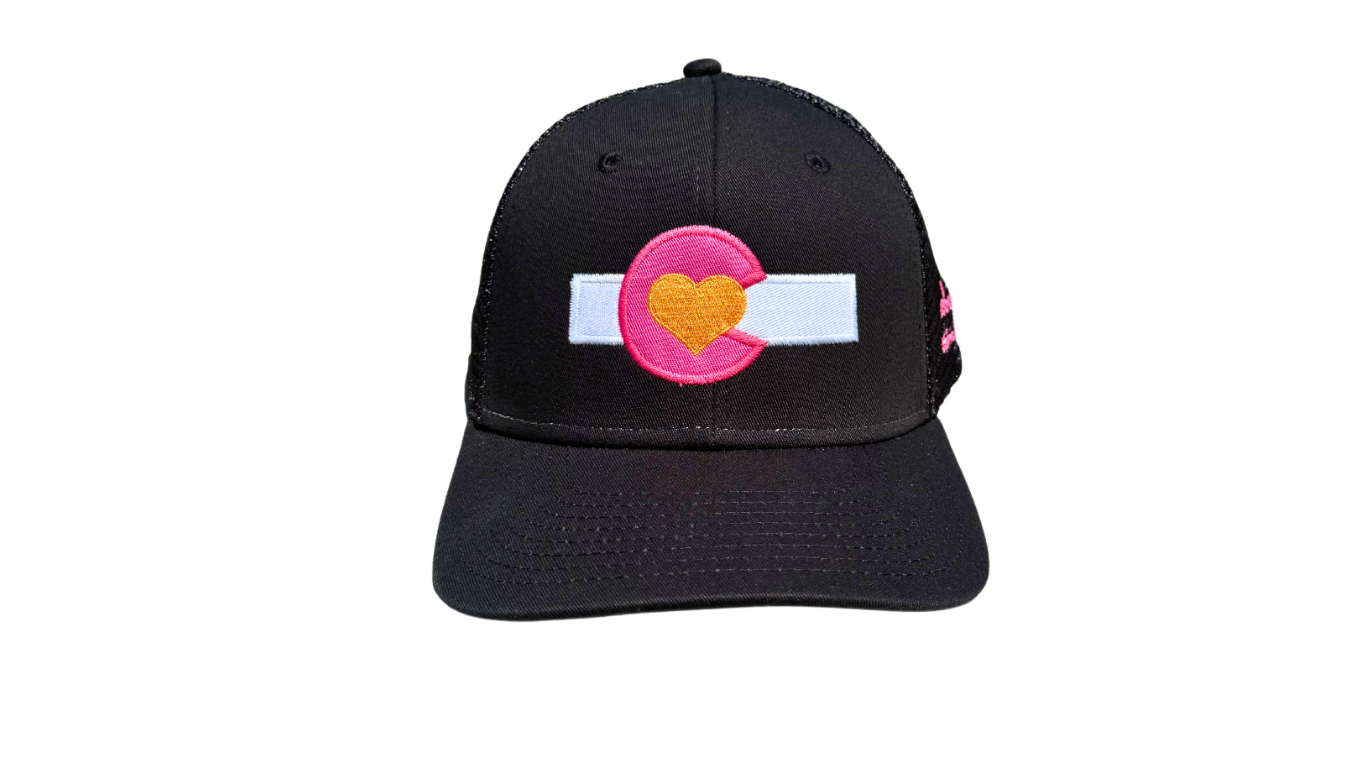 Black & Black Sparkly Hat with Pink Hat