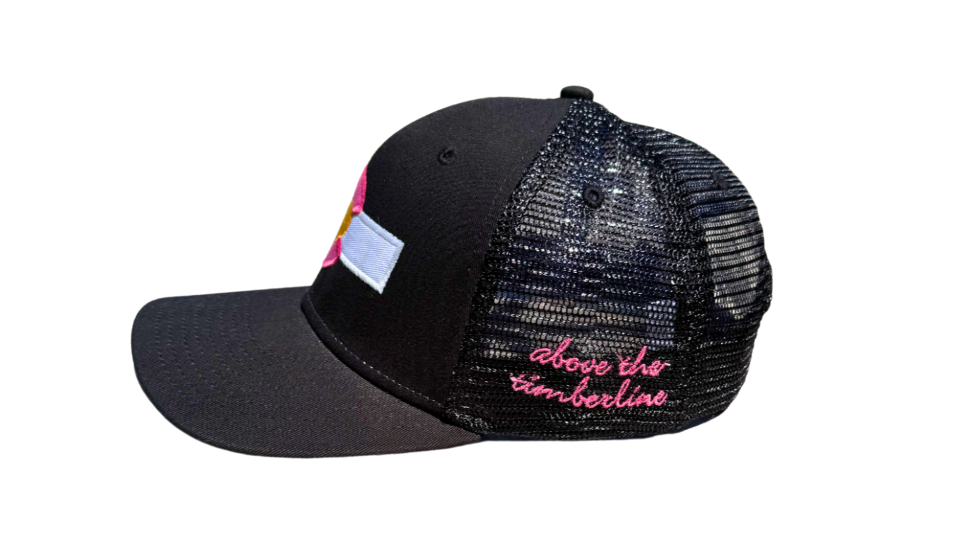 Black & Black Sparkly Hat with Pink Hat