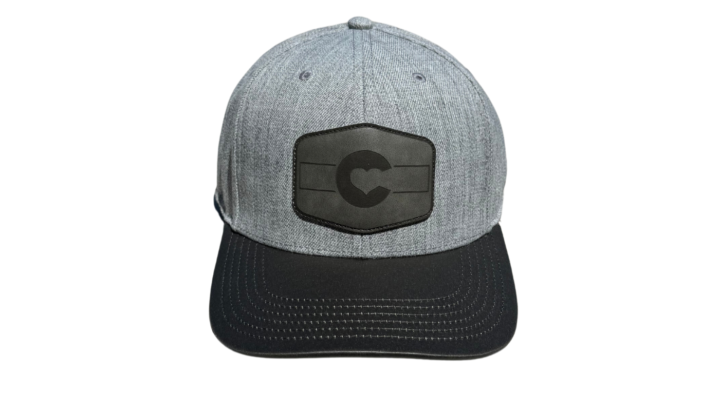 Grey with Oil Lid & Grey Leather Patch Hat