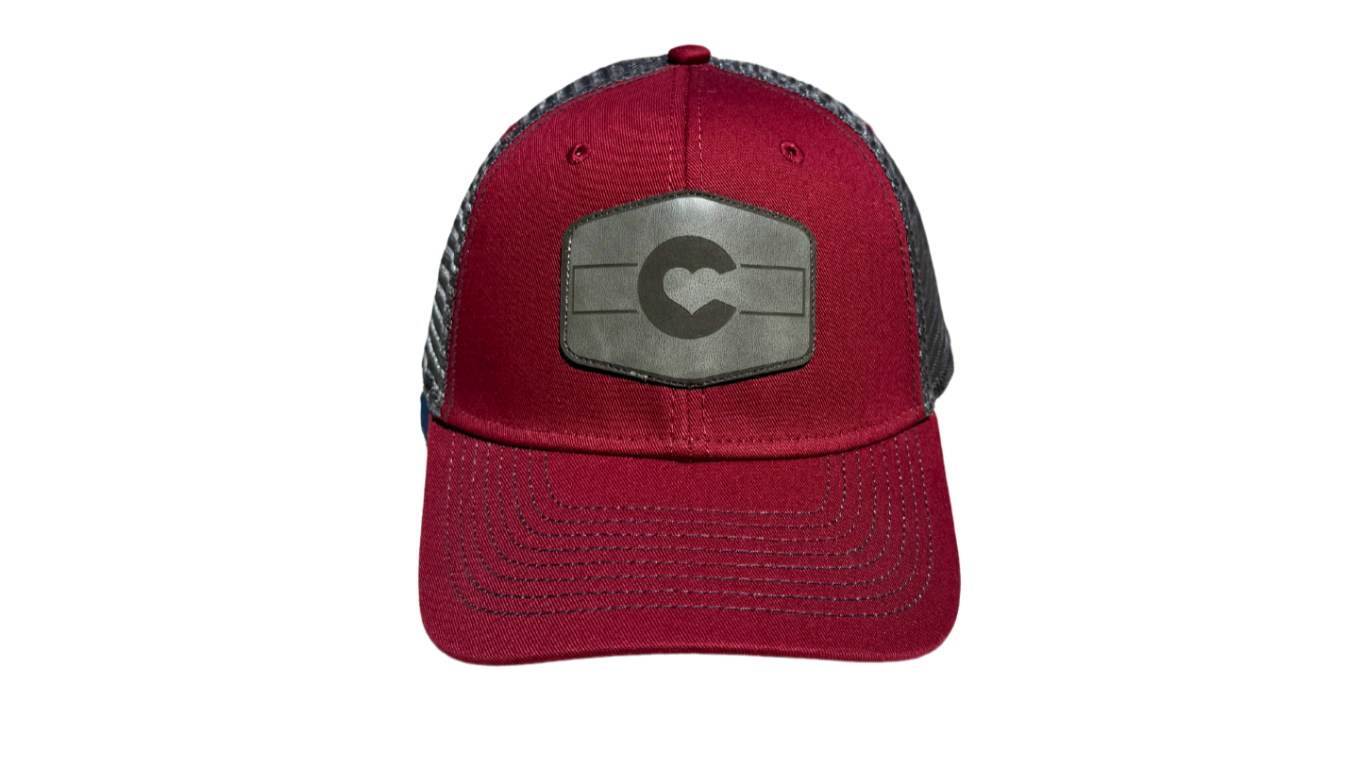 Red & Grey with Grey Leather Patch