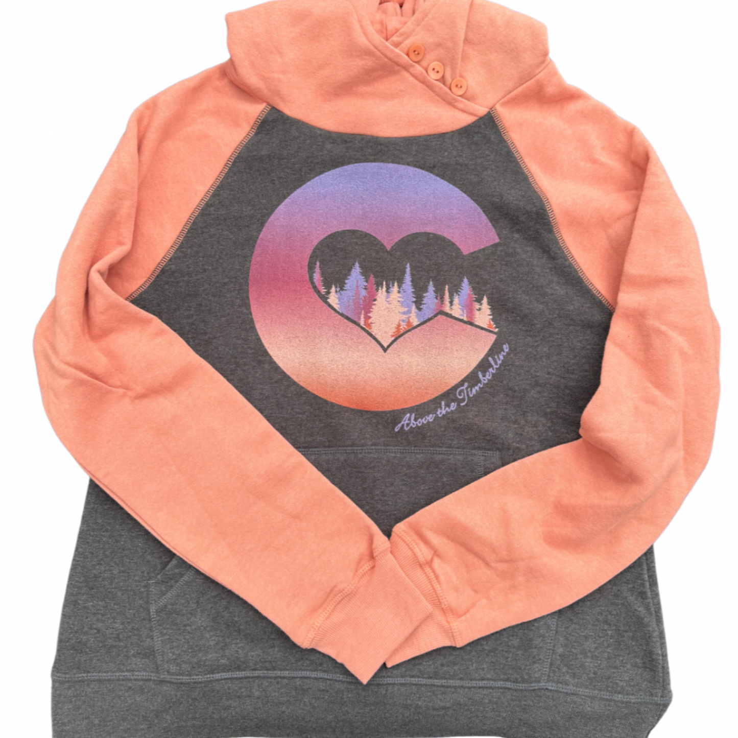 Salmon / Charcoal Women's Hoodie