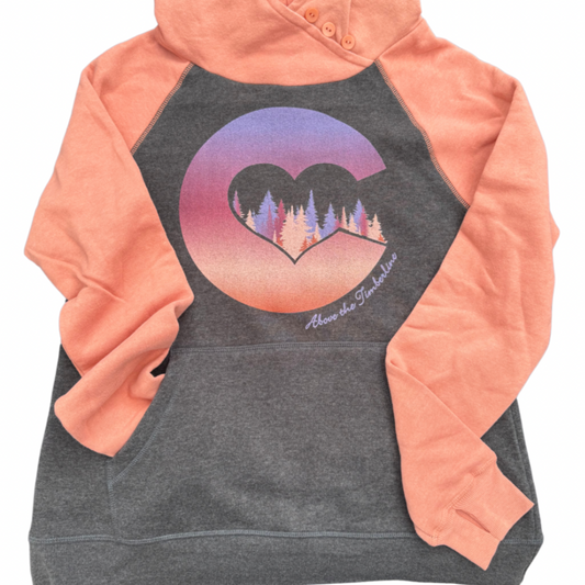 Salmon / Charcoal Women's Hoodie