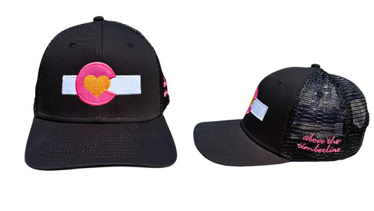 Black & Black Hat with Pink Hat